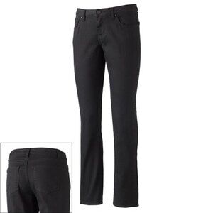 Apt. 9 Women's Curvy Fit Straight-Leg Jeans, Black, Size 4 Tall